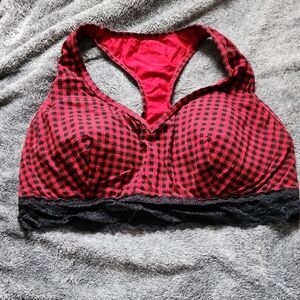 Maurices Red and Black Plaid Bralette